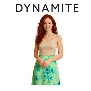 Dynamite Green Blue Vintage Y2K Skirt Size S 100% Polyester Made in Canada